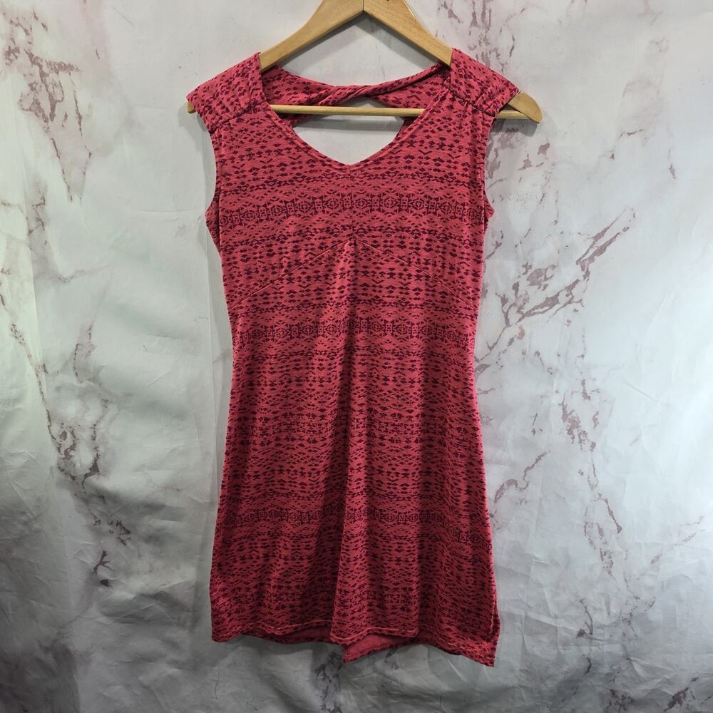 Marmot Dress Womens Small Pink Tank Mini Cut Out V Pattern Active Golf